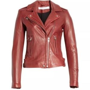 cranberry leather jacket